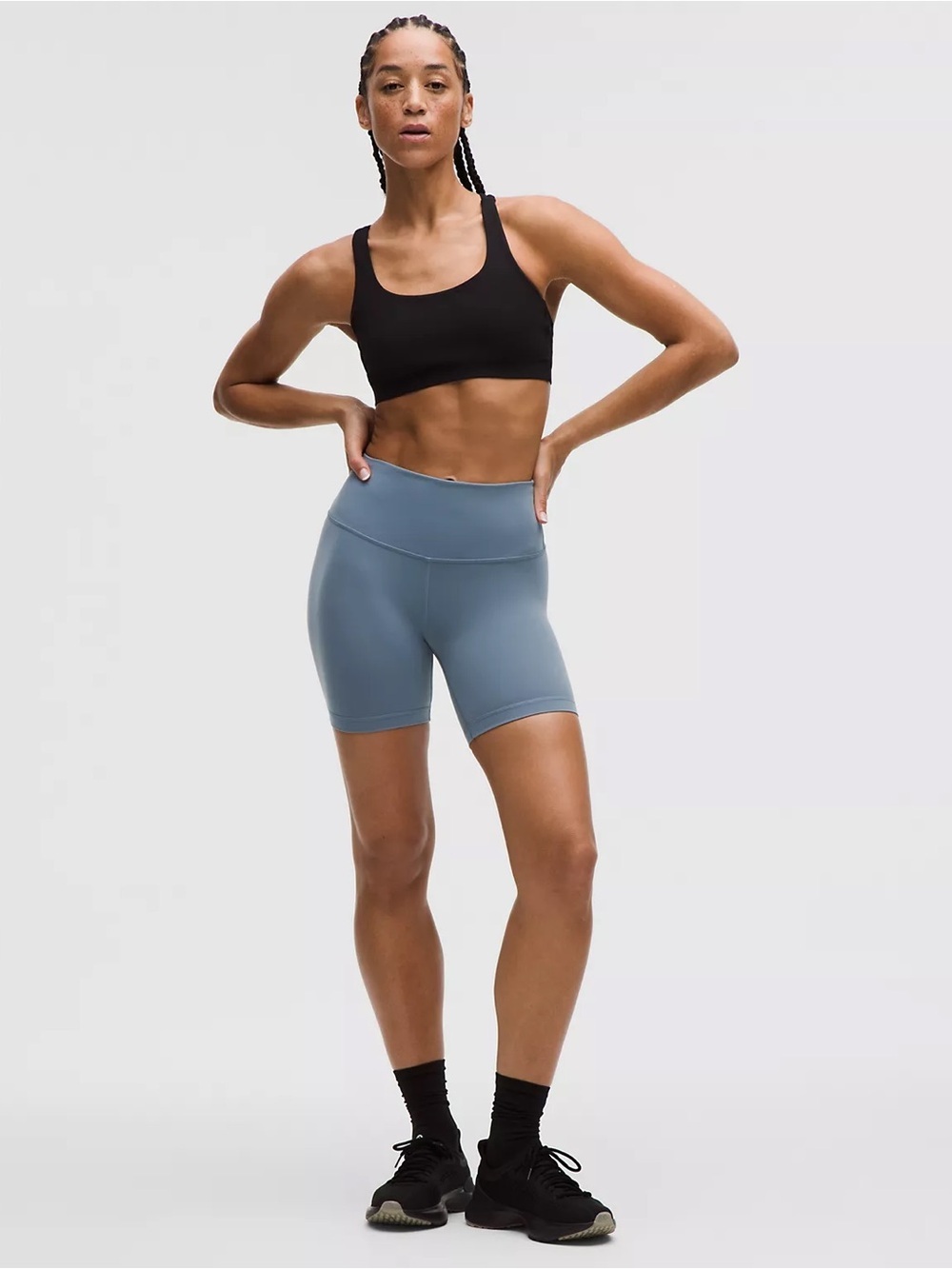 Lululemon Shorts Womens 4 Wunder Train HR 6” Steel Blue Gray